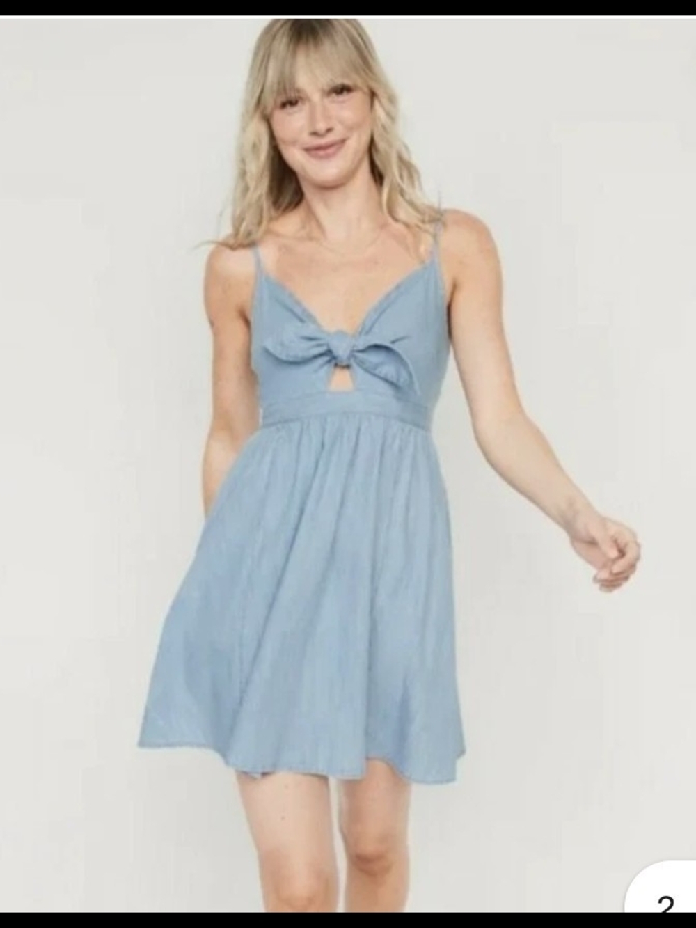 New Look Light Blue Tie-Front Mini Dress